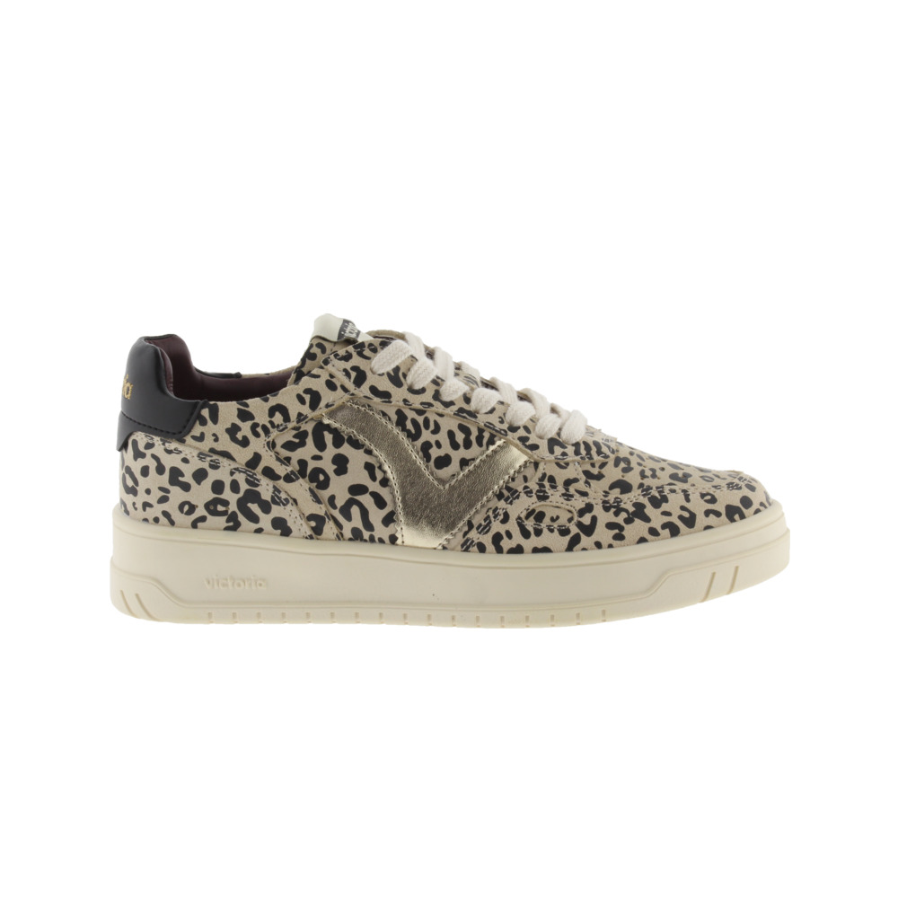 Victoria Seúl Zapatillas de serraje animal print con logotipo metalizado 1257139