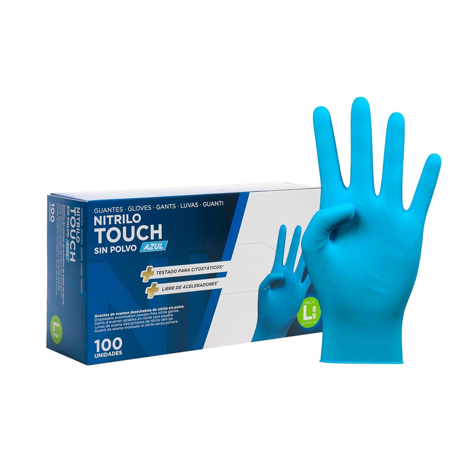 Com-Fort House Guantes Nitrilo Desechables Azul Touch XS-XL