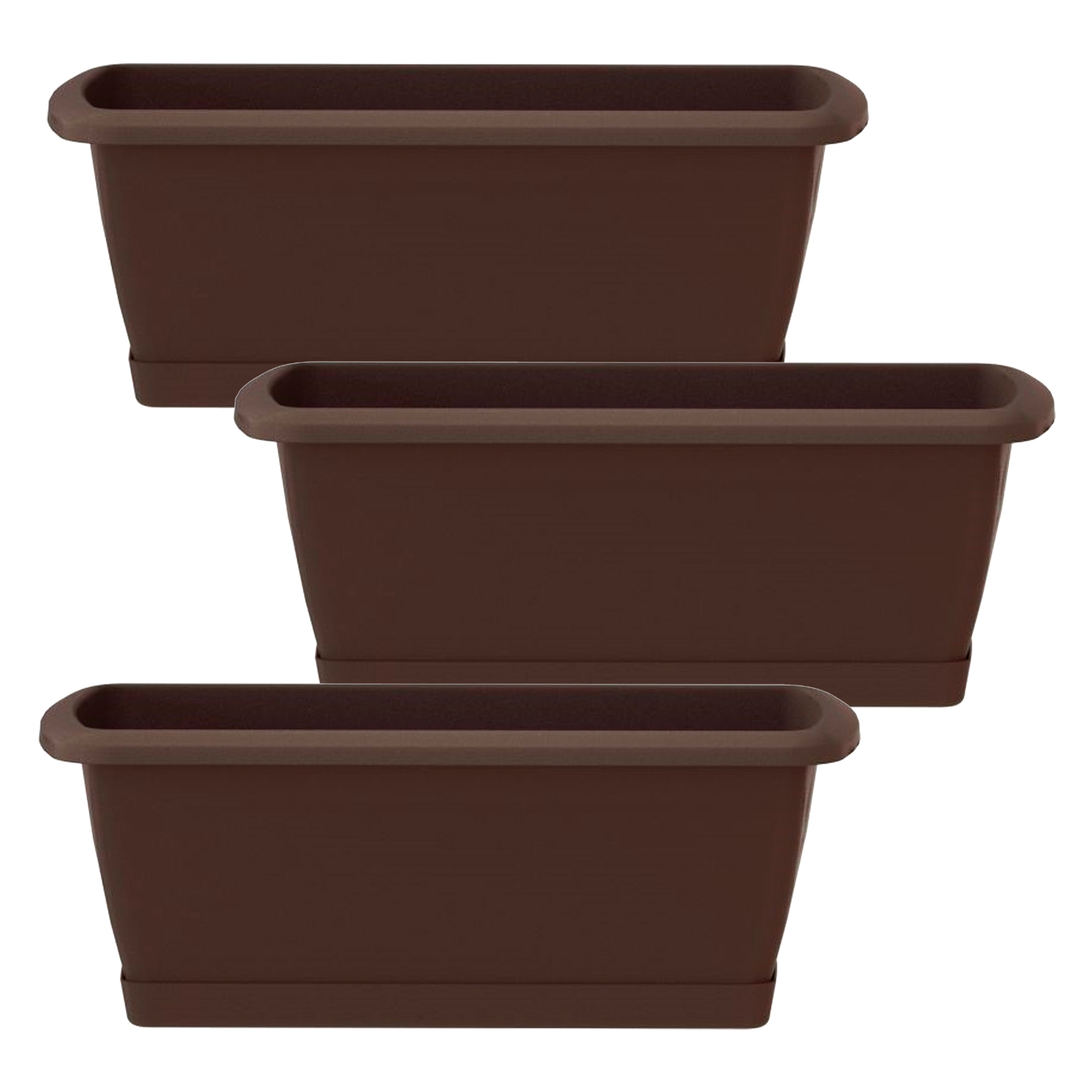 Wellhome Jardinera Respana Marrón 49x18,4x14,5cm Resistente a la Intemperie