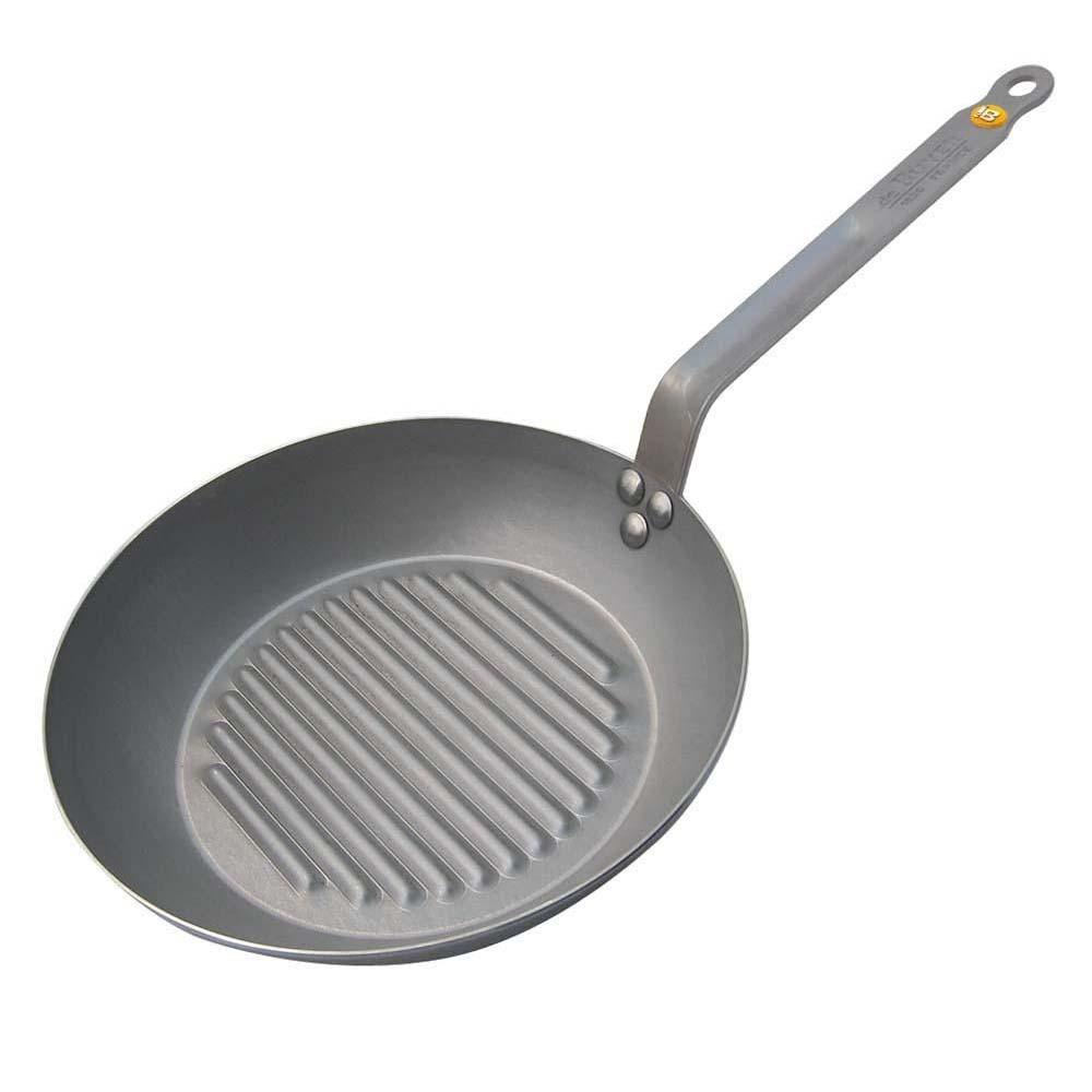 Sartén Grill de Hierro Mineral B de De Buyer - Antiadherente Natural, Hecha a Mano en Francia para Cocinar con Inducción, Horno y Todo Tipo de Fuentes de Calor