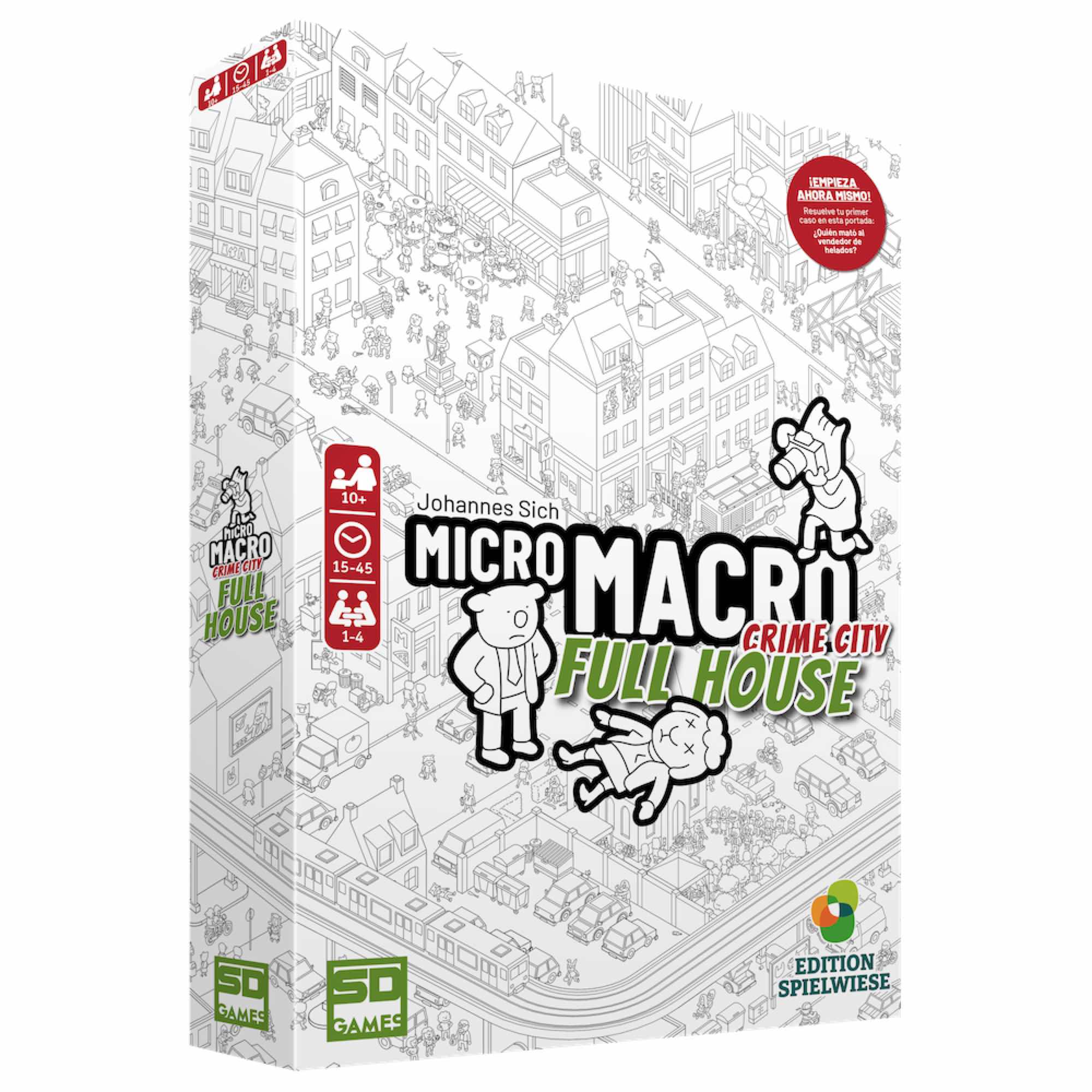 SD Games - SD Games Juego de Mesa Micro Macro Full House PEGI 10 - Nuevo Mapa de la Ciudad - 16 Nuevos Casos