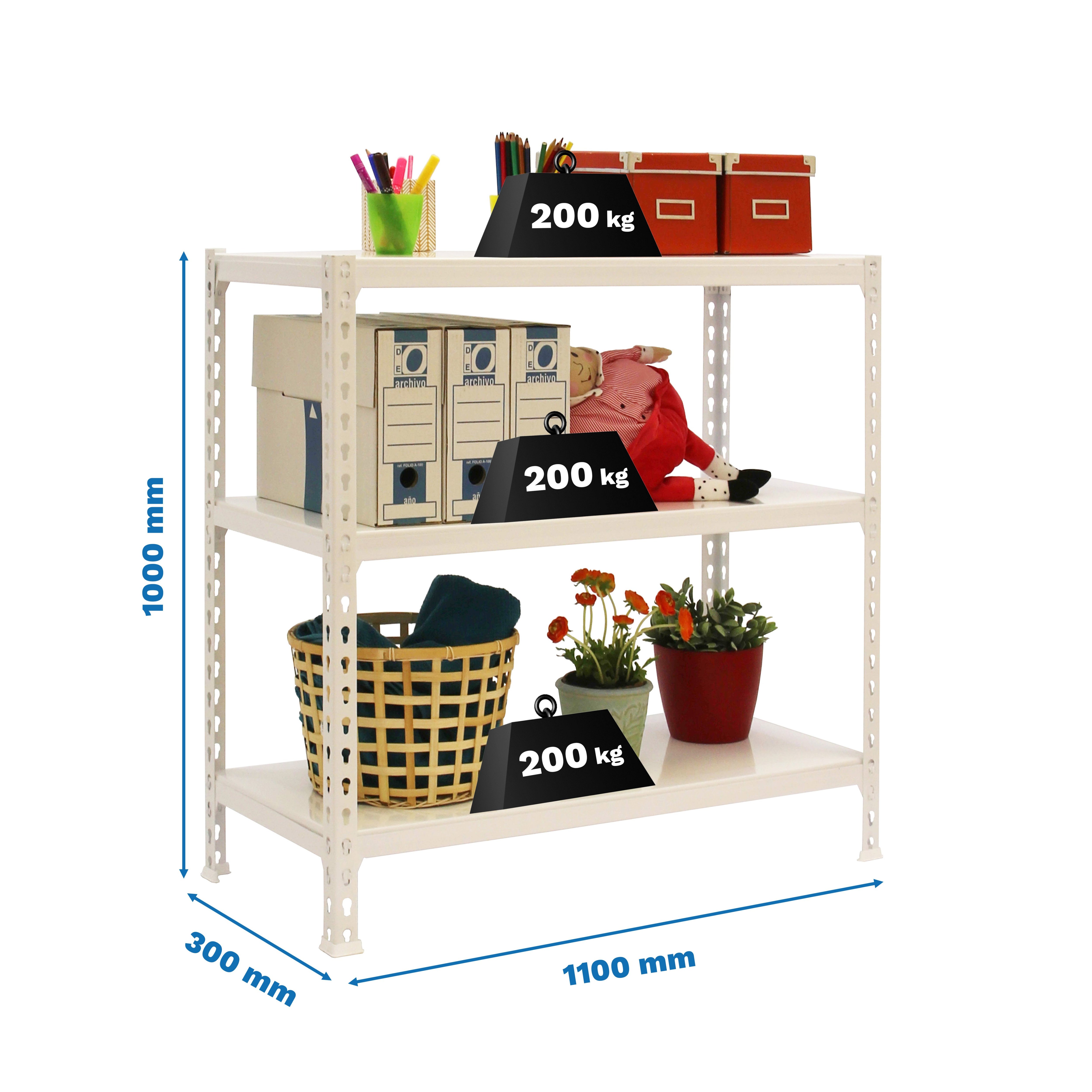 Estantería SIMONRACK Simonclick superplus 3/300 1000 blanco/blanco