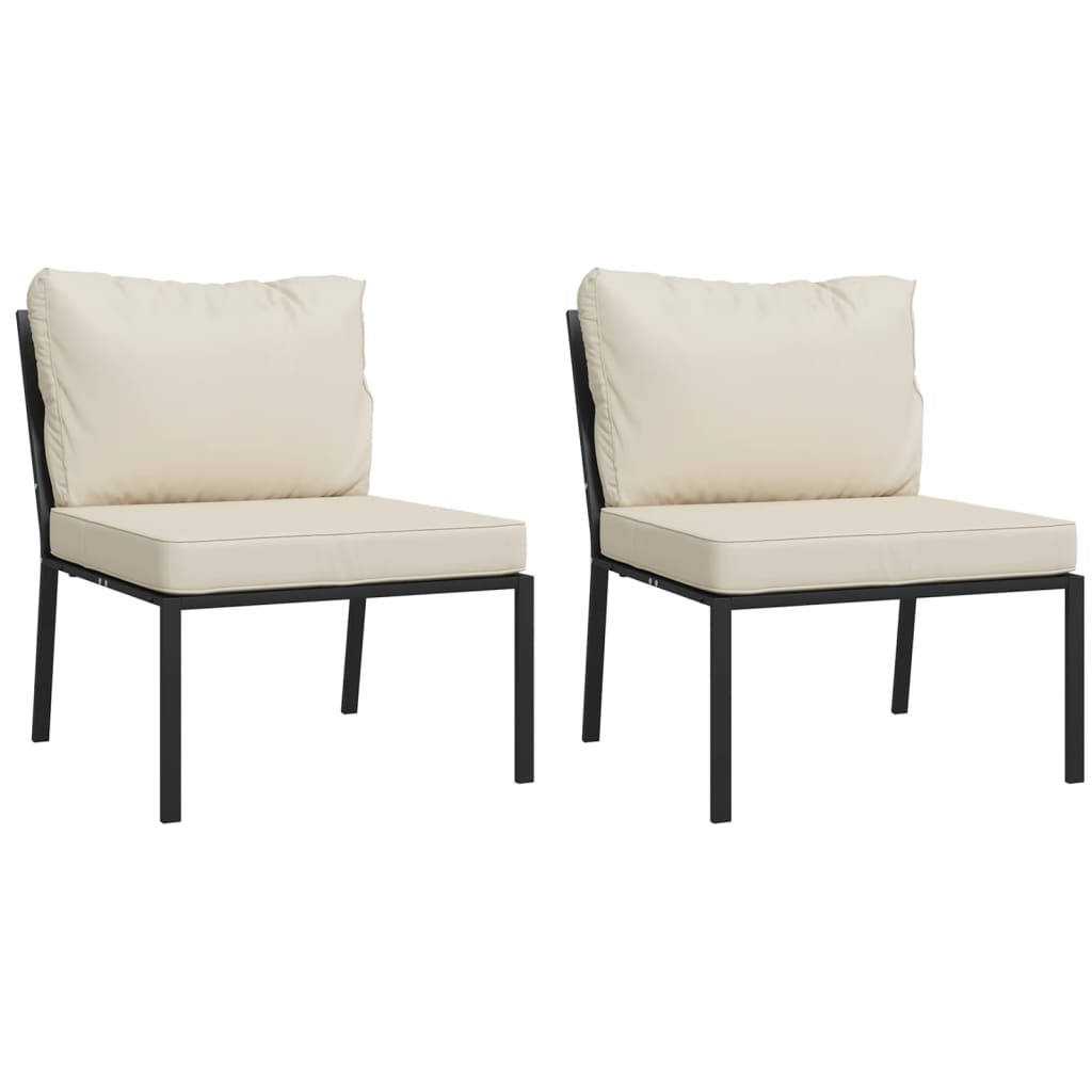 Vidaxl - Sillas de Jardín 2 Uds Acero con Cojines Arena 60x74x79cm Gris