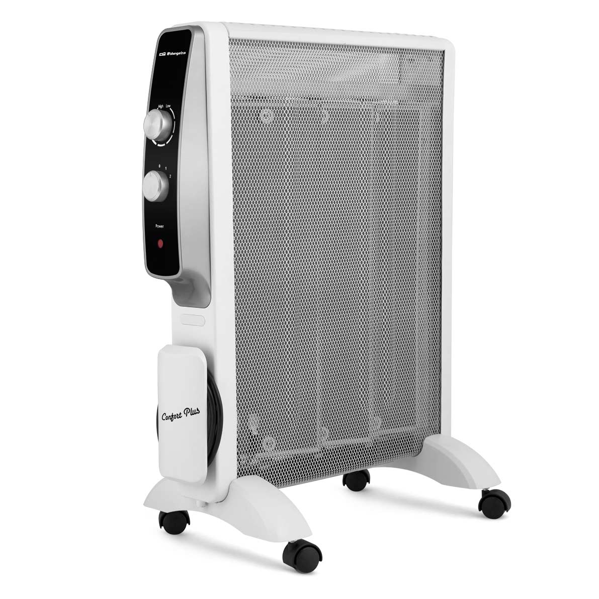 Orbegozo RMN 1575 - Radiador de mica, 2 potencias de calor, termostato regulable, sin fluido, protección contra sobrecalentamiento, recogecables, 1500 W