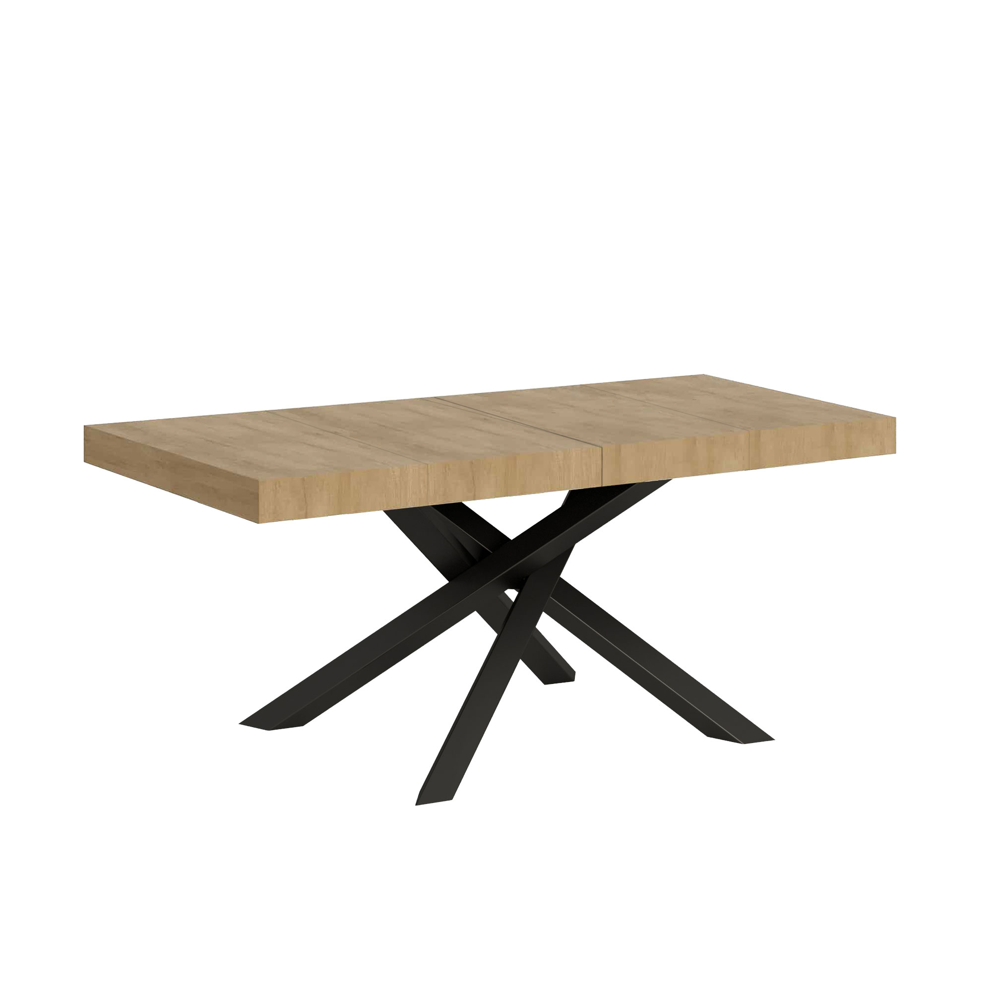 Mesa extensible 120/380x90 cm Volantis Premium patas roble natural antracita - Itamoby