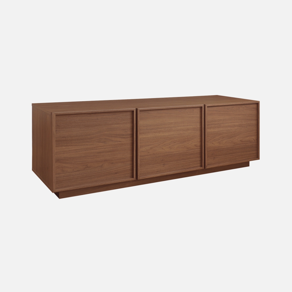sweeek - Mueble de TV con decoración de madera y 3 puertas, 140cm , Kuba , 140x43x45