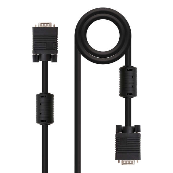 Nanocable cable svga con ferrita hdb15 macho a hdb15 macho 3m - color negro