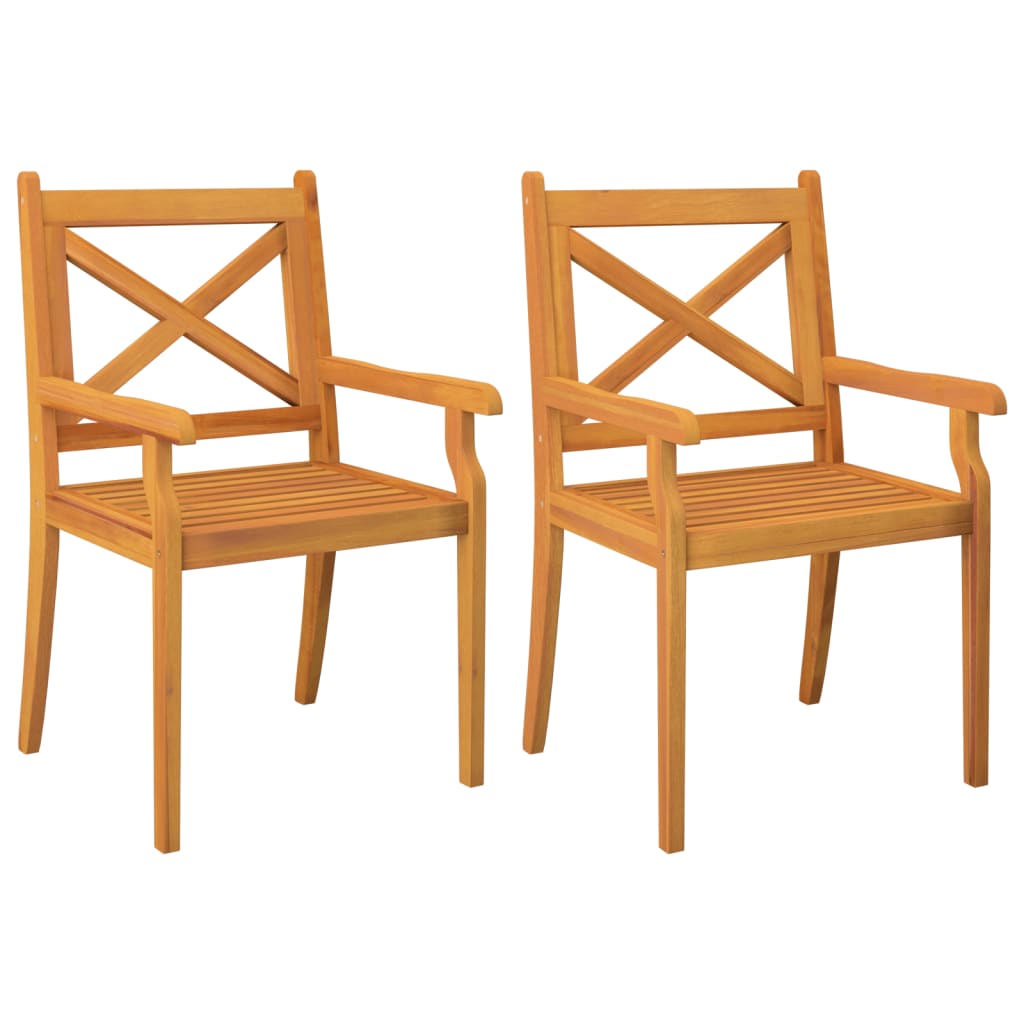vidaXL Sillas de comedor de jardín madera maciza de acacia Set de 2/3/4/6/8