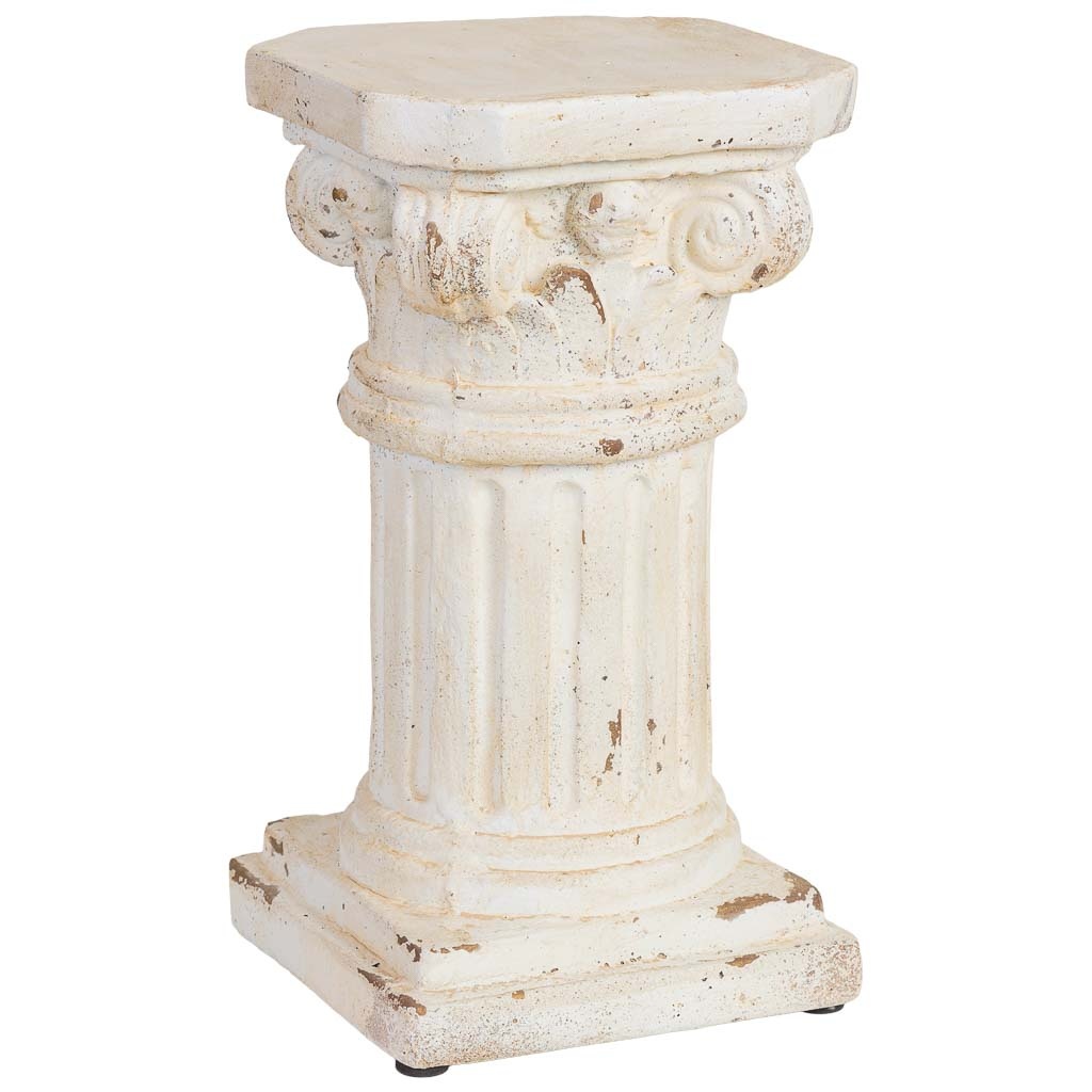 Wonderlust Deco - Columna decorativa de magnesio blanco 25x25x45h cm Blanco 25x25x45h cm