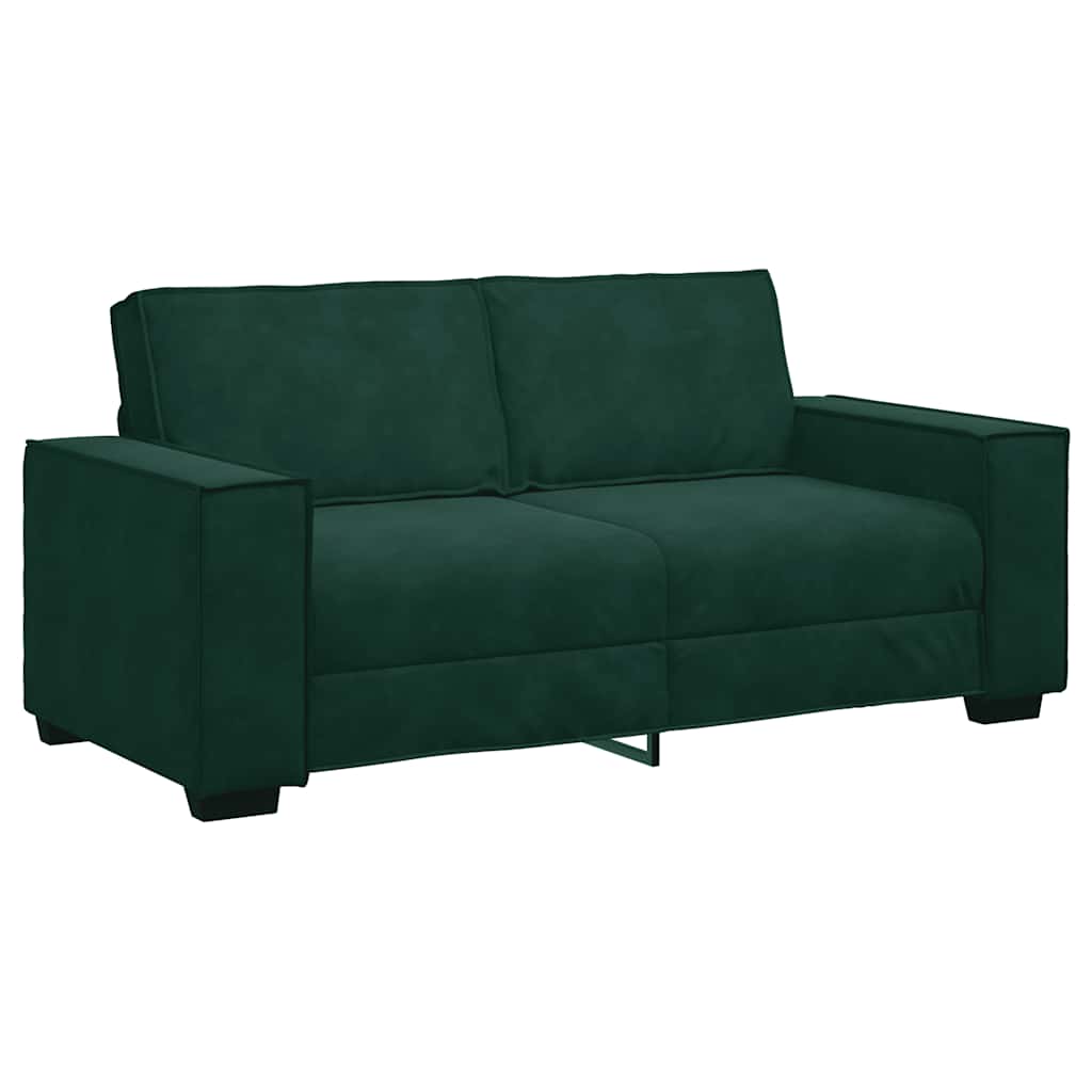 vidaXL Sofá de 2 plazas de terciopelo verde oscuro 180x78x84 cm