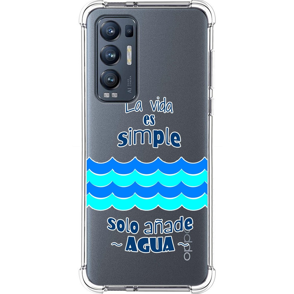 Tumundosmartphone Funda Silicona Antigolpes para Oppo Find X3 Neo 5G diseño Agua Dibujos