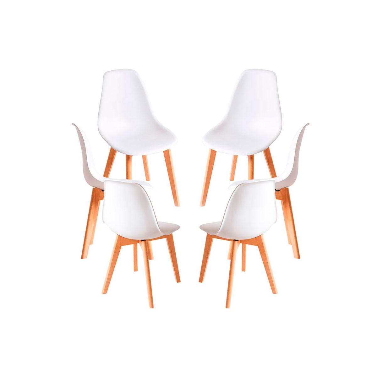 Regalos Miguel - Packs Sillas Comedor - Pack 6 Sillas Kelen - Blanco