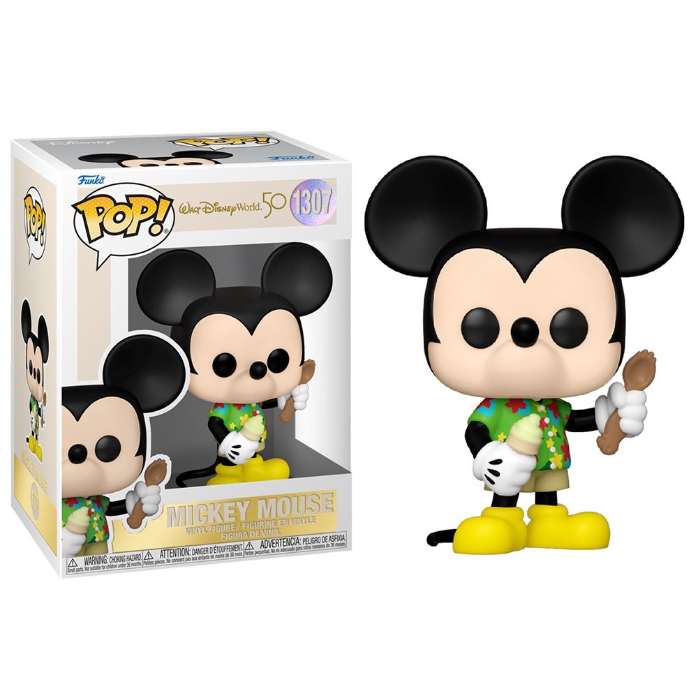 FUNKO POP! DISNEY WORLD 50TH - ALOHA MICKEY, 65716, Nº1307, TIENDA CON LICENCIA OFICIAL