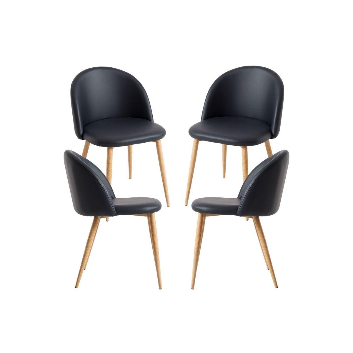 Regalos Miguel - Packs Sillas Comedor - Pack 4 Sillas Vint Polipiel - Negro