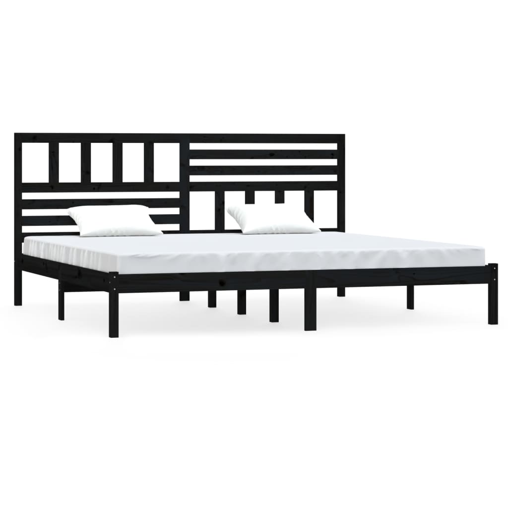 vidaXL Estructura de cama sin colchón madera de pino negro 200x200 cm
