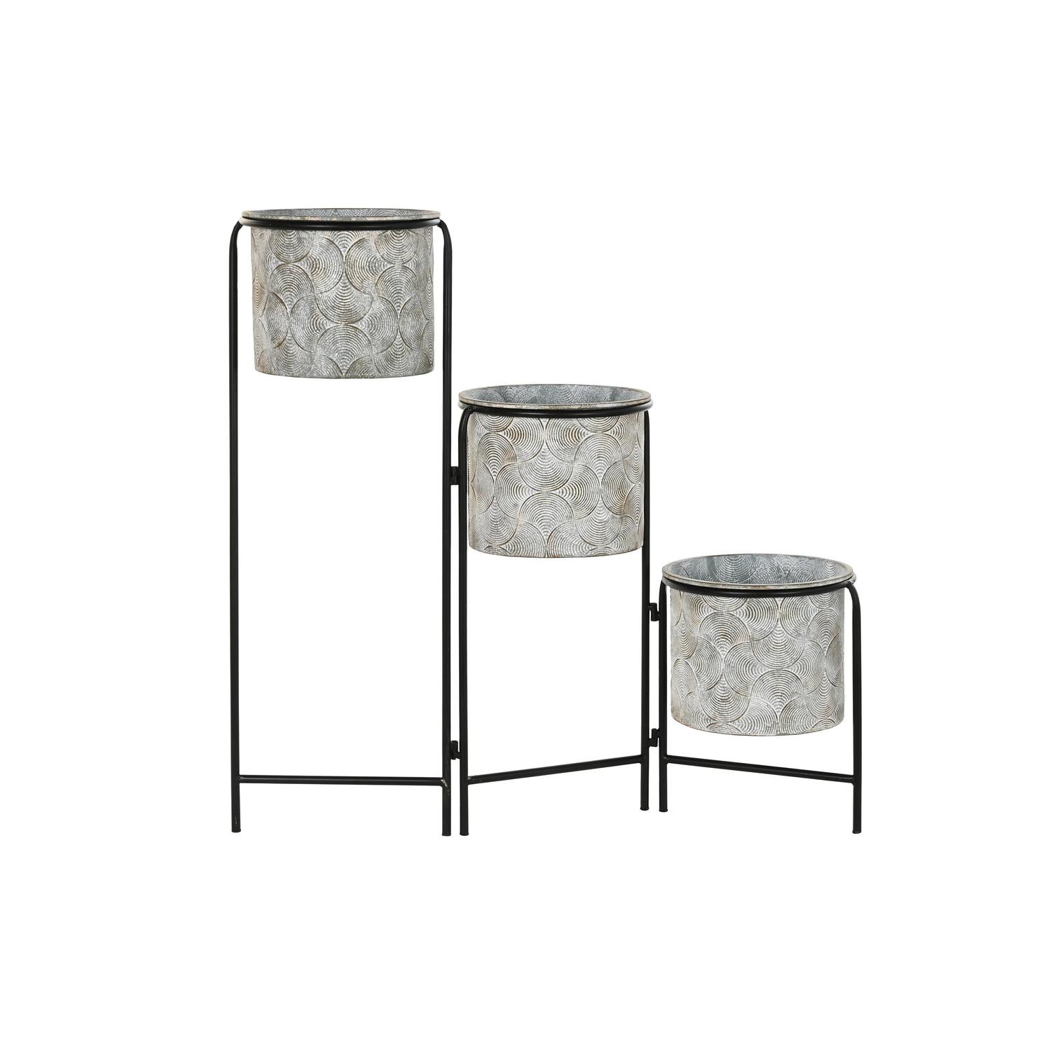 MACETERO METAL 82X25X81 DESGASTADO GRIS FIJALO MC195599