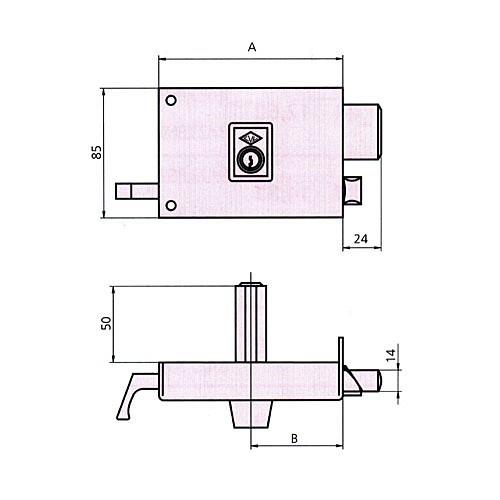 Cerradura sobreponer CVL 125A 12 derecha HE PF