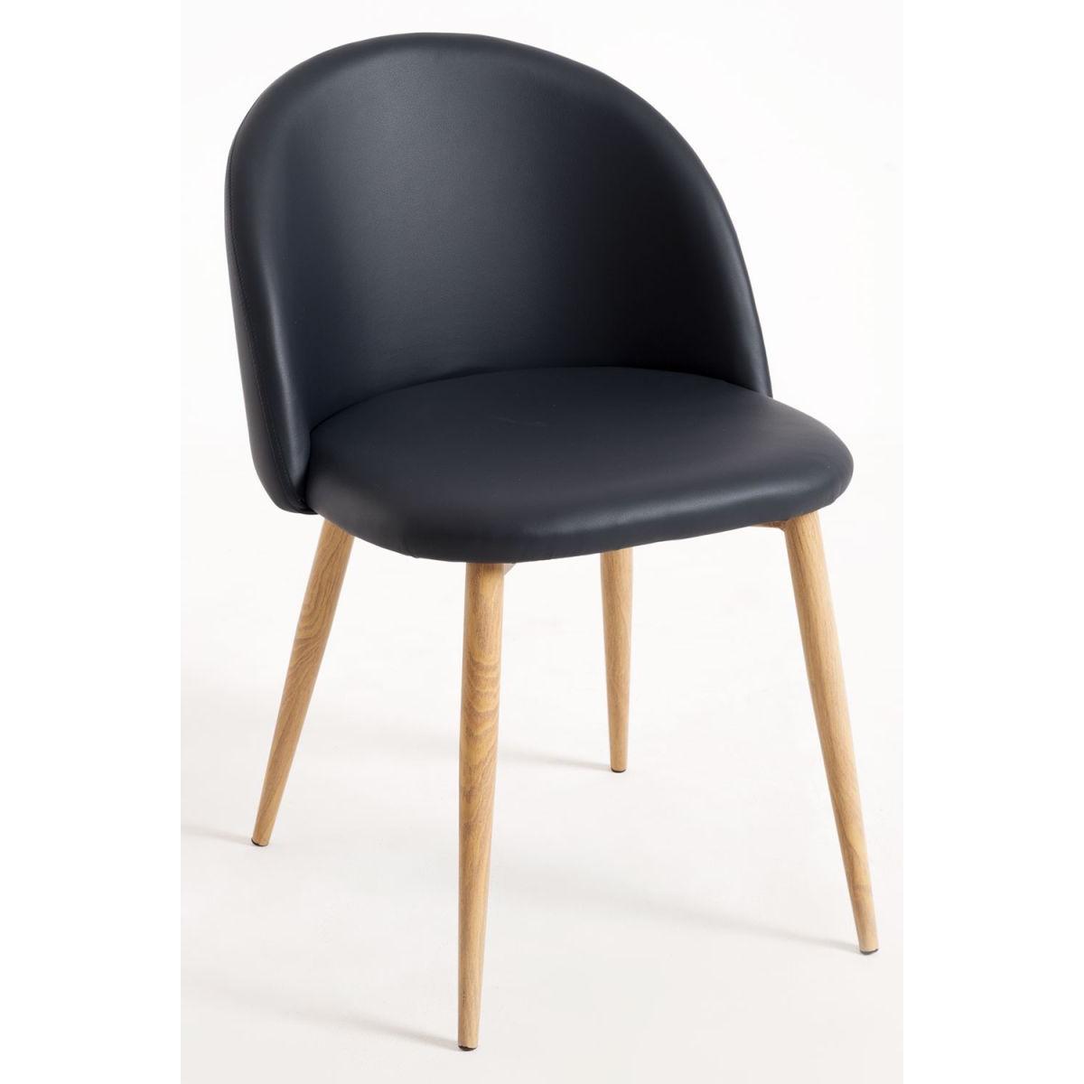 Regalos Miguel - Sillas Comedor - Silla Vint Polipiel - Negro