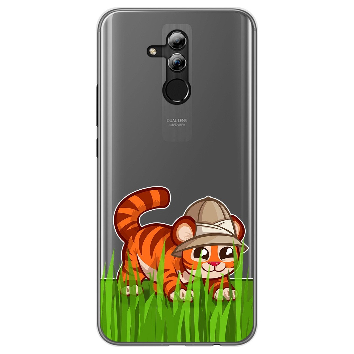 Tumundosmartphone Funda Gel Transparente para Huawei Mate 20 Lite diseño Tigre Dibujos