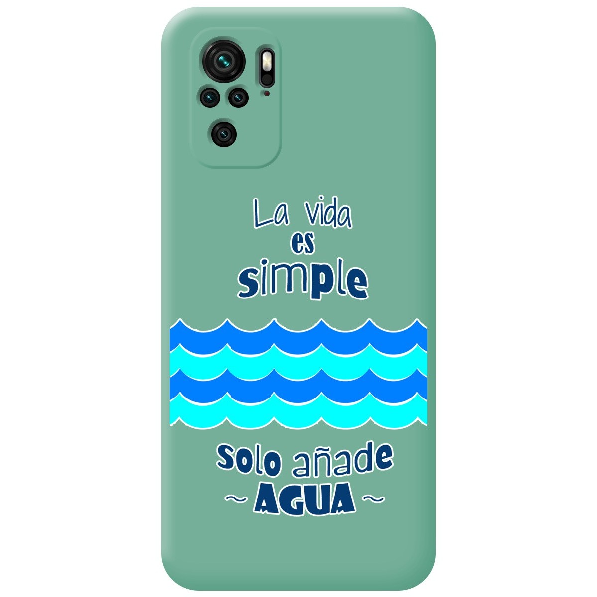 Tumundosmartphone Funda Silicona Líquida Verde para Xiaomi Redmi Note 10 / 10S diseño Agua Dibujos