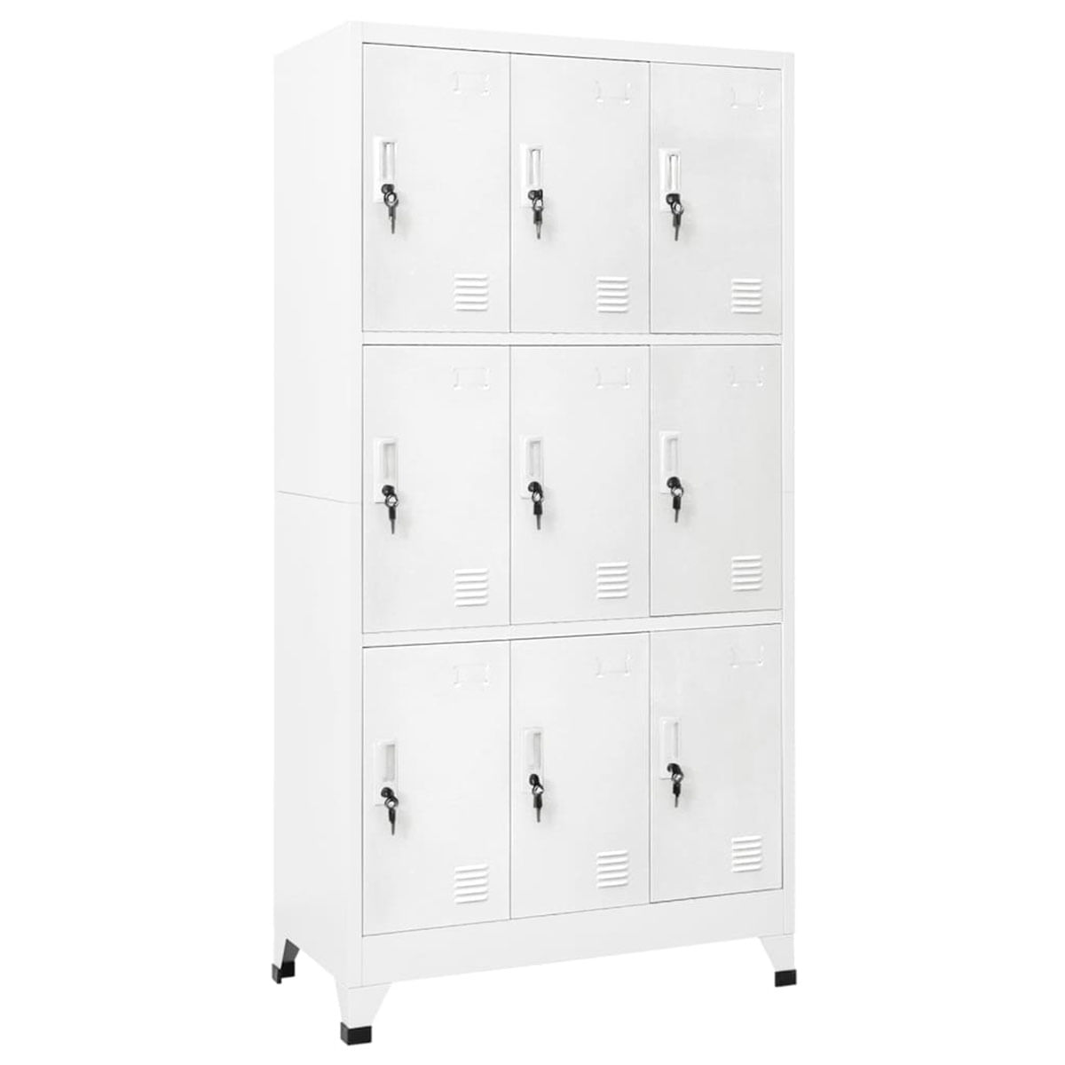 Taquilla de acero con 9 compartimentos blanco 180x90x45 cm