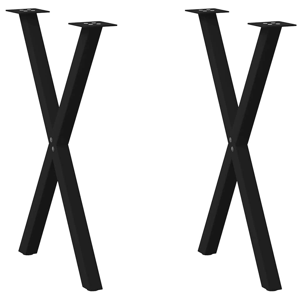 vidaXL Patas para mesa de comedor en forma de X (2 unidades) 57 x (72-73) cm, acero