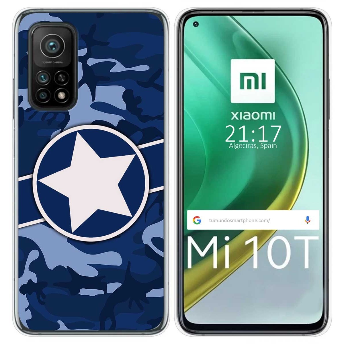 Tumundosmartphone Funda Gel Tpu para Xiaomi Mi 10T / 10T Pro diseño Camuflaje 03 Dibujos