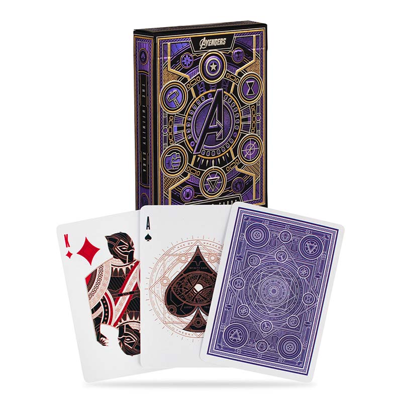 Fournier Theory11 USPCC Baraja poker Avengers purple Los vengadores morada Héroes Marvel Cine Película Magos Trucos Ilusionismo Cartas Magia Adultos Colección Coleccionable Jugar Cartas Juego mesa Regalo ideal Espectáculo Escenario