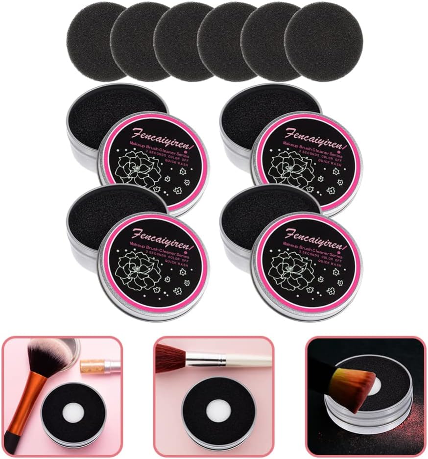 Jessup Alfombrilla de limpieza de brochas de maquillaje con esponja de  eliminación de color, limpiador de brochas de maquillaje de silicona 2 en 1