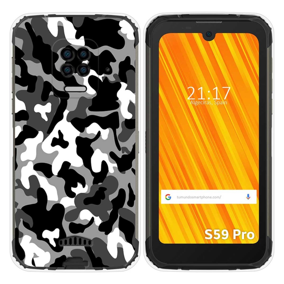 Tumundosmartphone Funda Gel Tpu para Doogee S59 Pro diseño Snow Camuflaje Dibujos