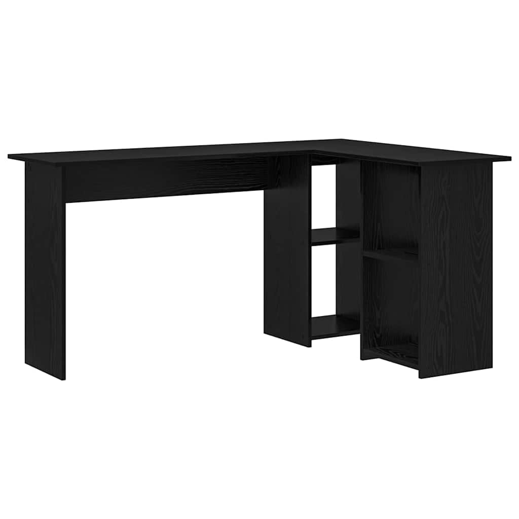 vidaXL Escritorio Roble Negro 142 x 102 x 73 cm Madera de ingeniería