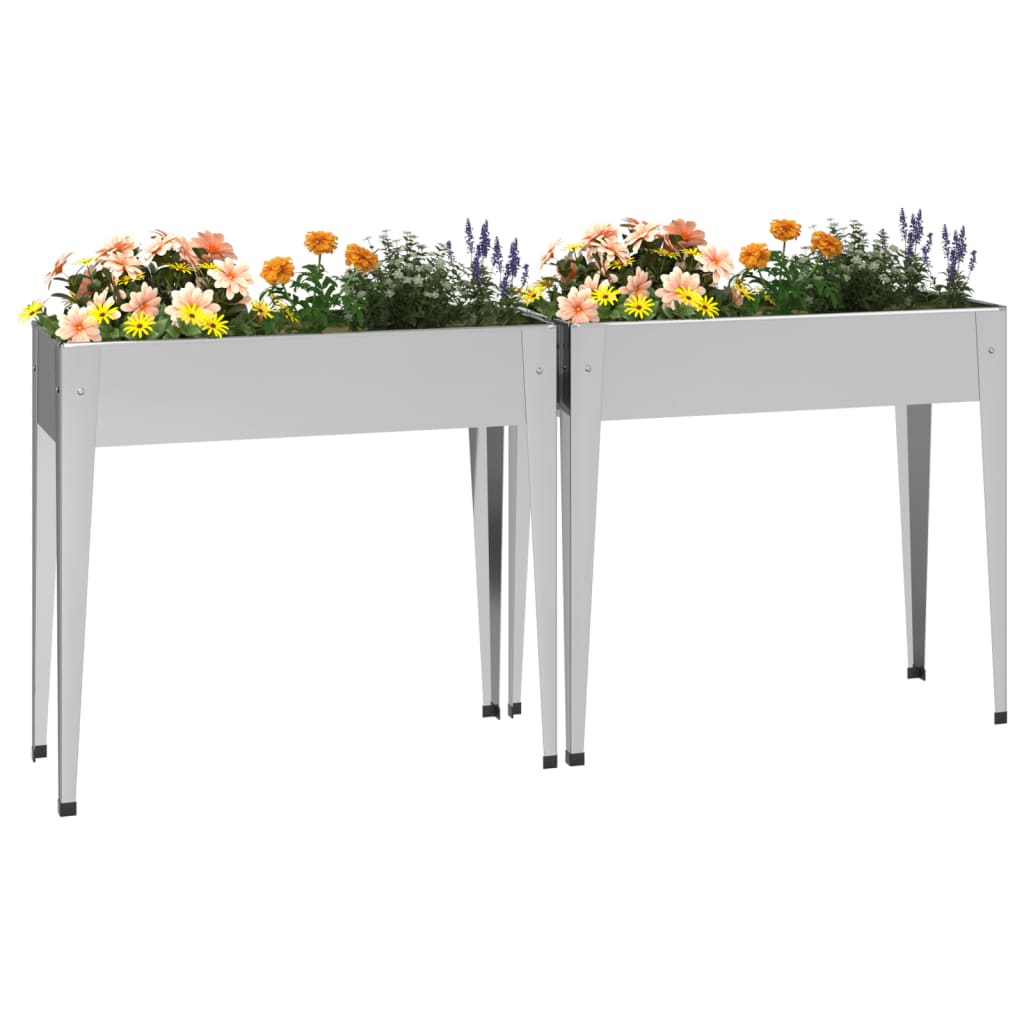 vidaXL Jardineras (2 unidades) acero galvanizado