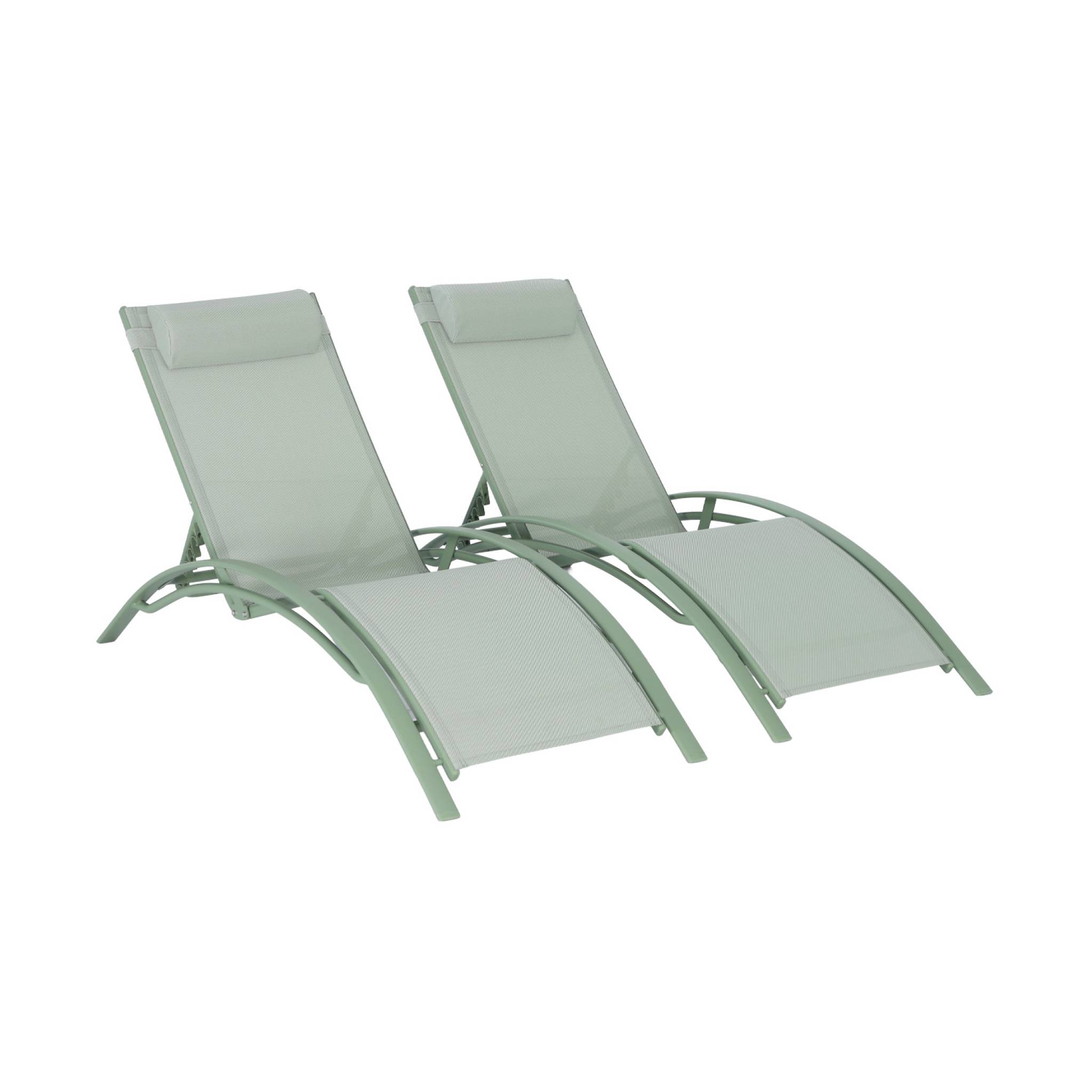 Tumbona de aluminio textileno, set de 2