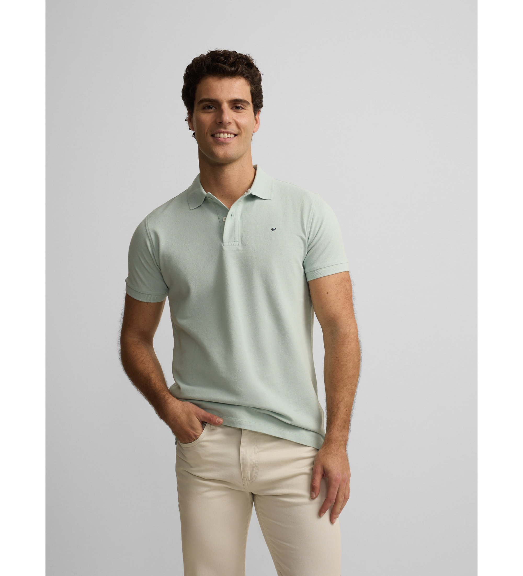 Silbon | Hombre | Polo clasico liso azul claro