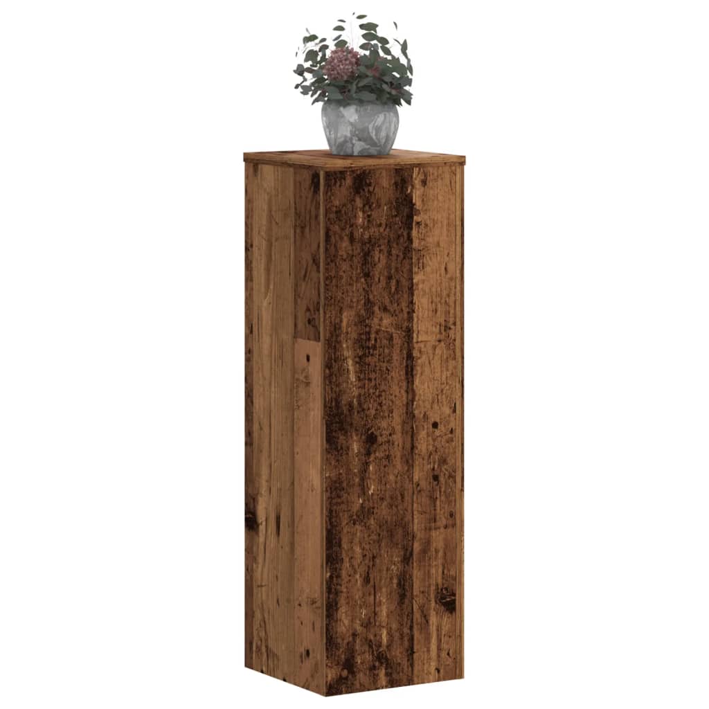 vidaXL Soportes de plantas 2 uds madera 25x25x80 cm Color Gris hormigón,  Gris sonoma,  Blanco y mas