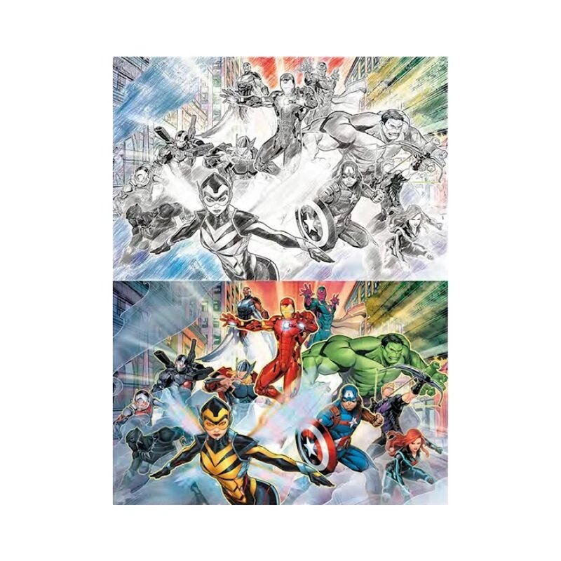 Prime3 - Puzzle para rascar 3D Marvel MGS0000007468 de 150 piezas, collage de personajes icónicos para niños y adultos, ideal como regalo y obra de arte decorativa