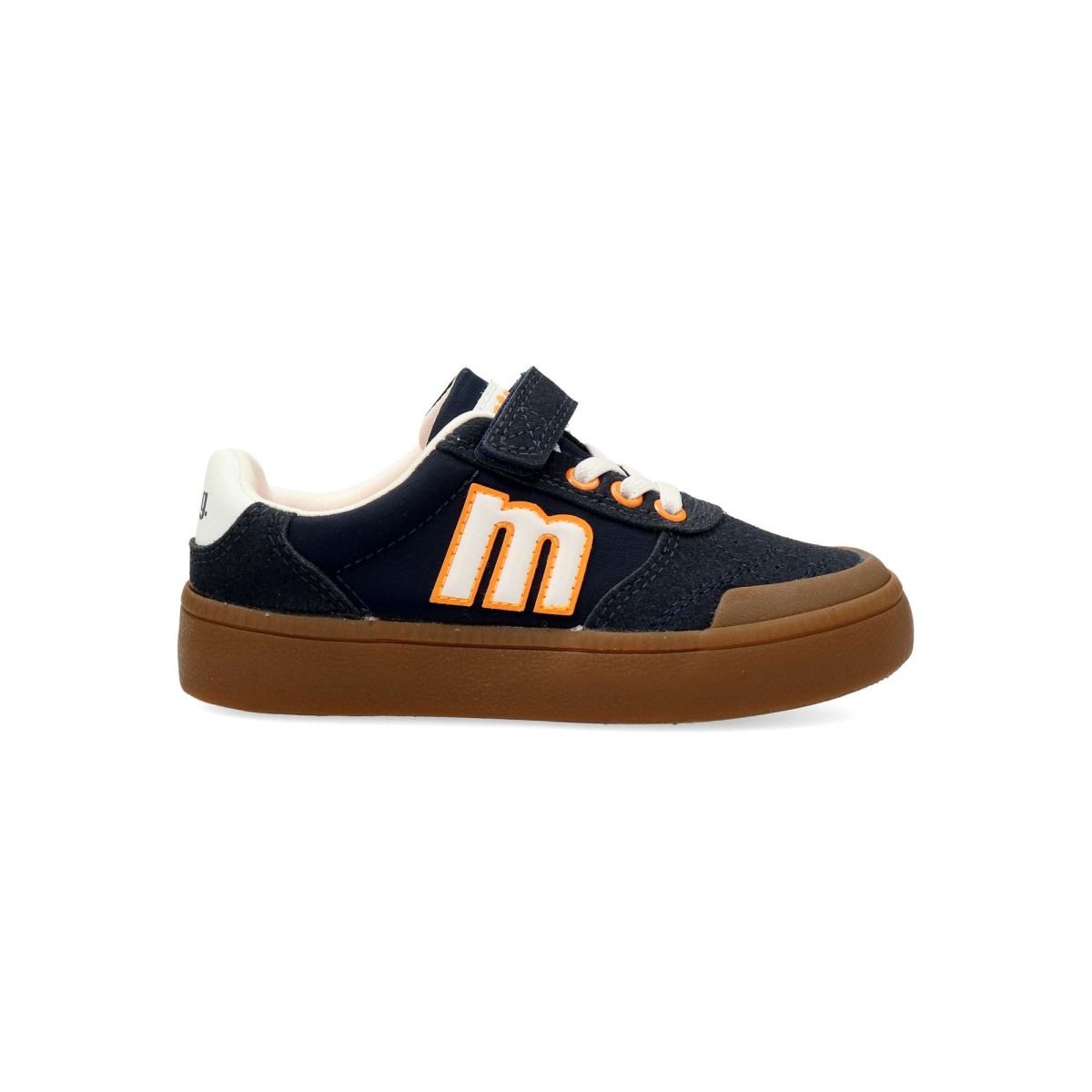 MTNG - Zapatillas deportivas veganas para niños con suela gruesa color caramelo, cierre mixto y puntera reforzada