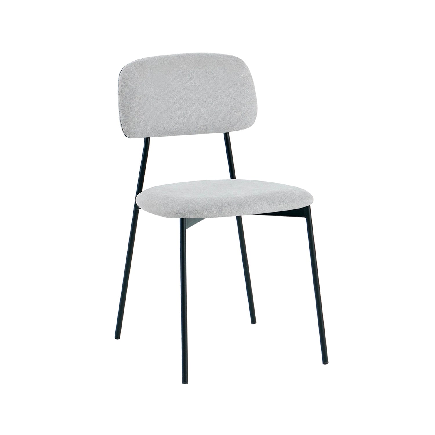 Set de 4 sillas de comedor tapizadas bonnie  gris para hogar moderno mueble de almacenaje  - Homekit
