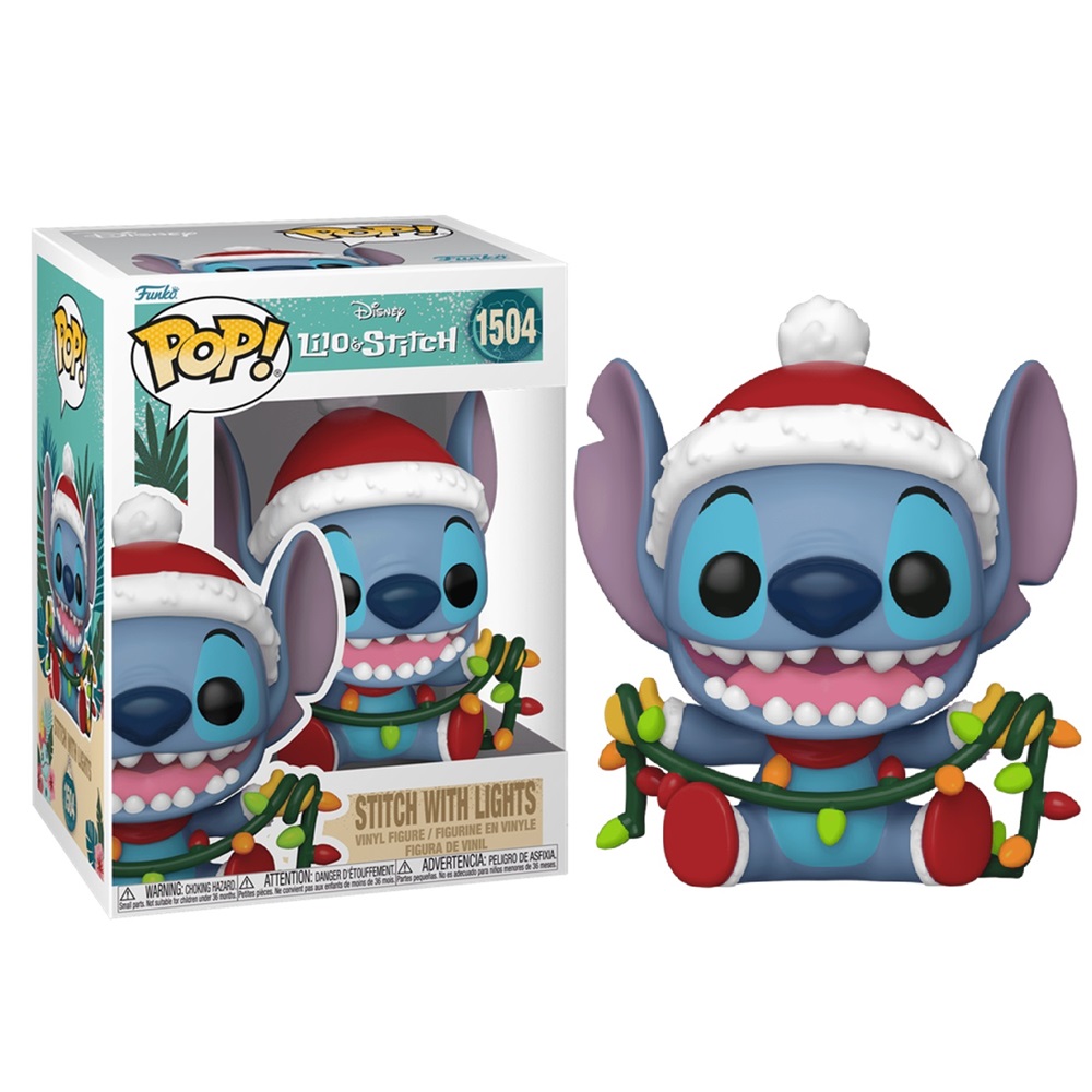 FUNKO POP! LILO Y STITCH – STITCH CON LUCES NAVIDEÑAS, 80038, Nº1504, PRODUCTO CON LICENCIA OFICIAL, ENVÍO URGENTE A PENINSULA 24-48 HORAS