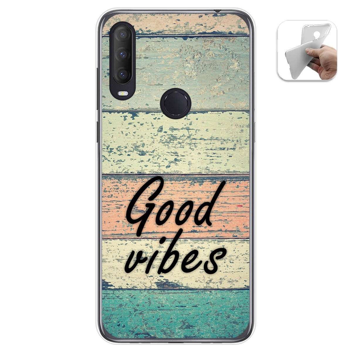 Tumundosmartphone Funda Gel Tpu para Alcatel 1S 2020 / 3L 2020 diseño Madera 01 Dibujos