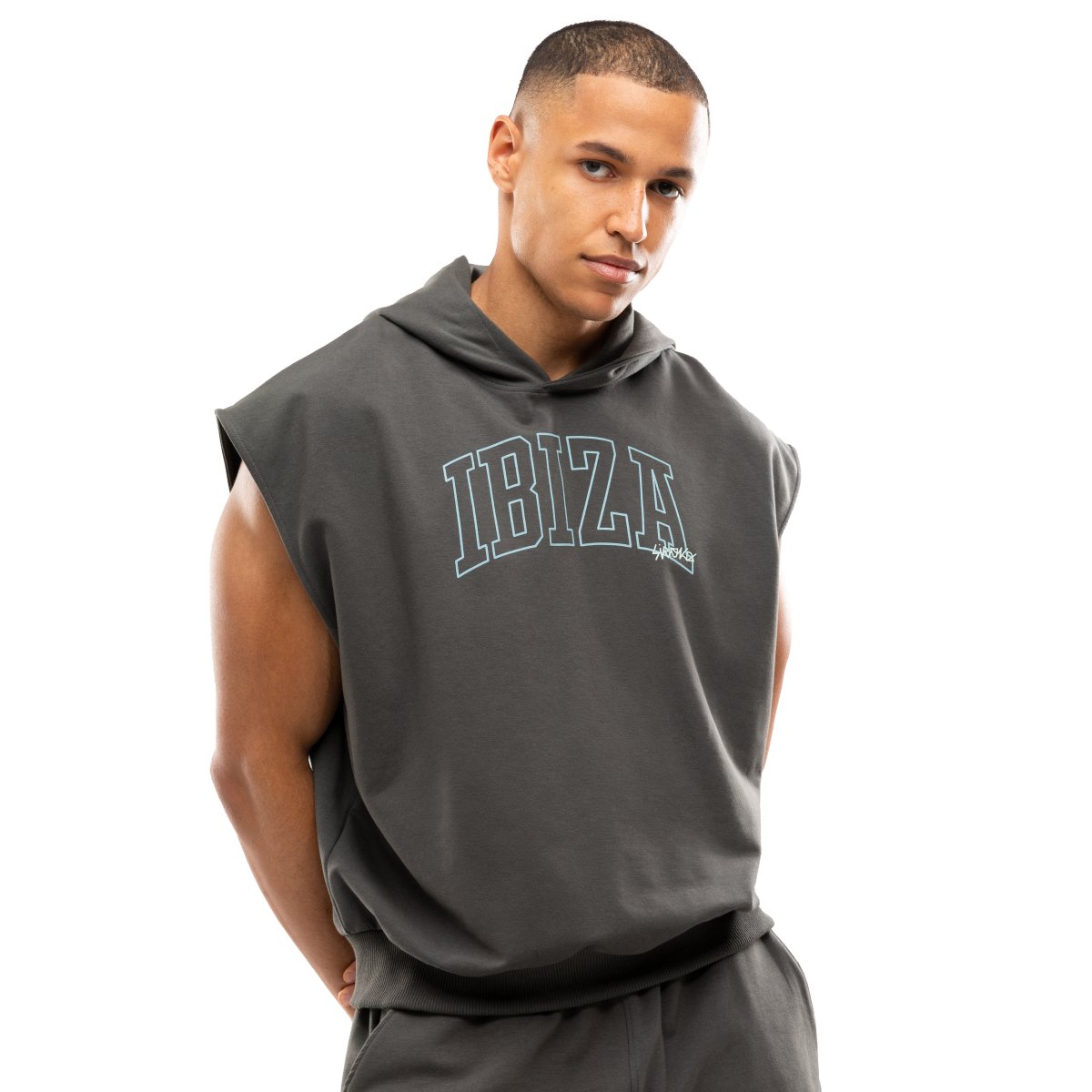 SIROKO - Sudadera con capucha y sin mangas - Ibiza - Siroko  IBZ Swish Gray_