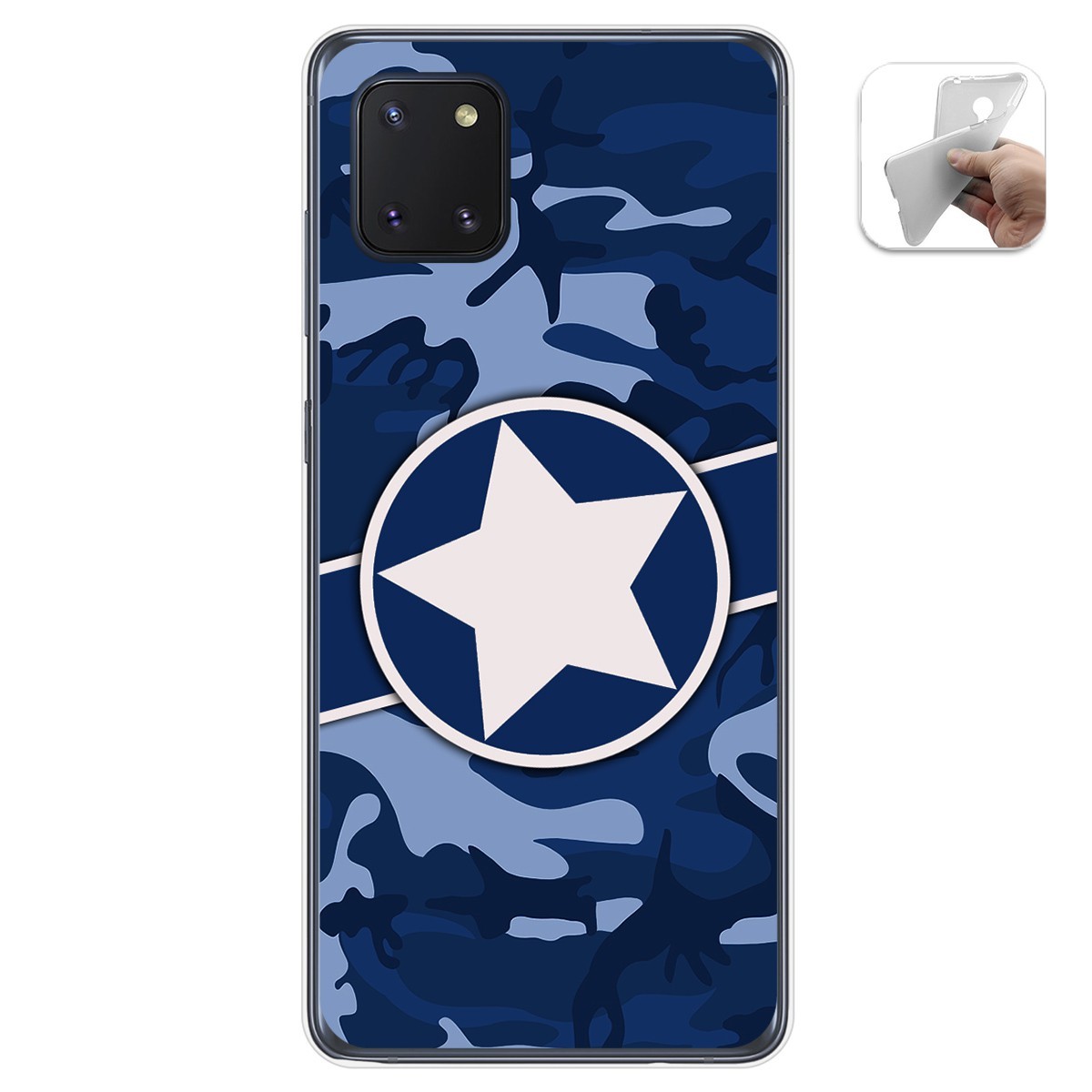 Tumundosmartphone Funda Gel Tpu para Samsung Galaxy Note 10 Lite diseño Camuflaje 03 Dibujos