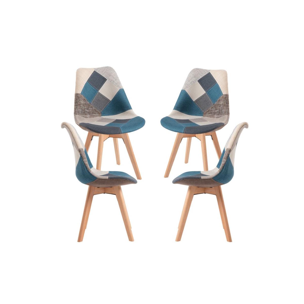 Regalos Miguel - Packs Sillas Comedor - Pack 4 Sillas Synk Patchwork - Azul