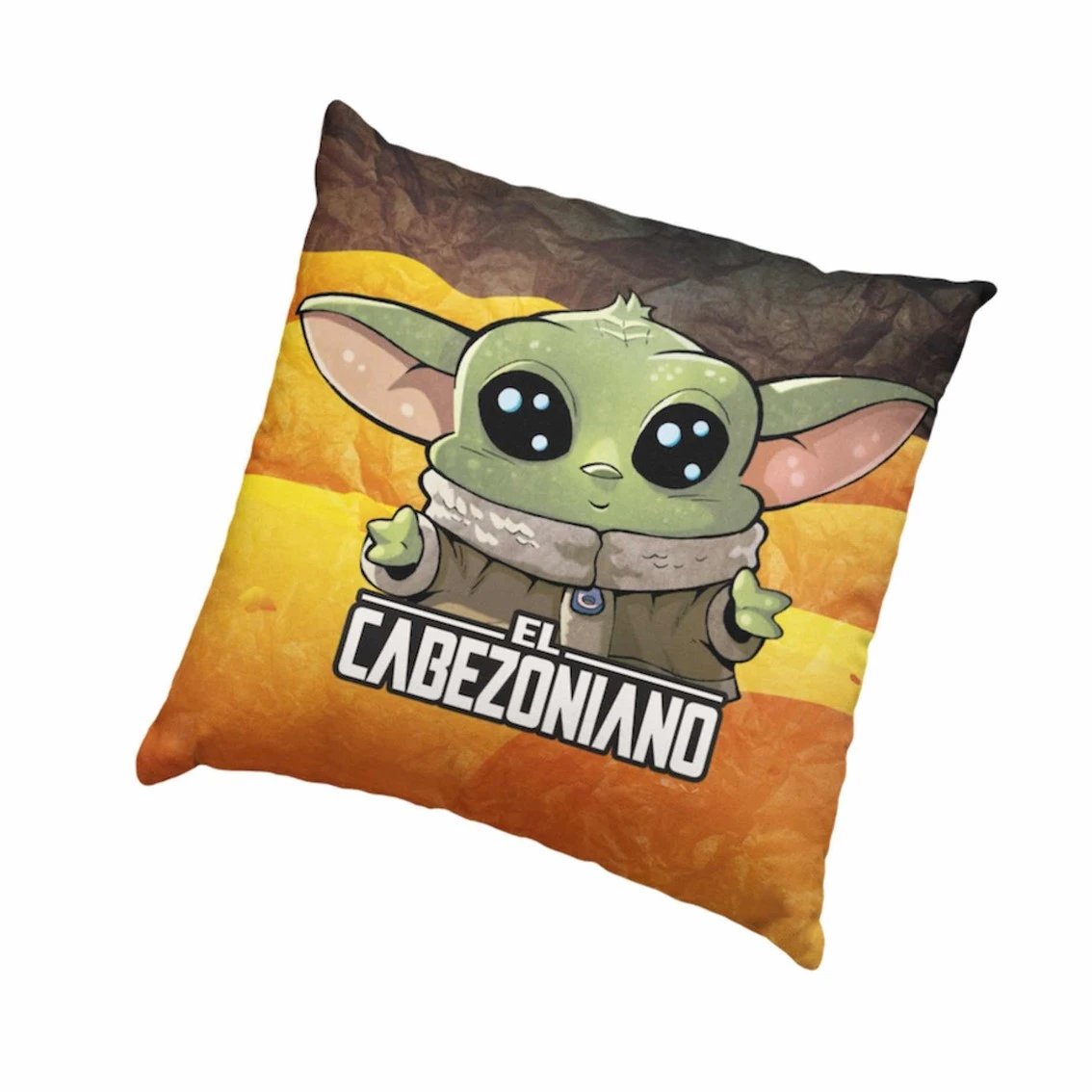 SD Toys - Cojín cuadrado Star Wars El Mandaloriano Baby Yoda CAB25125 para fans y coleccionistas, diseño cabezón divertido y nostálgico