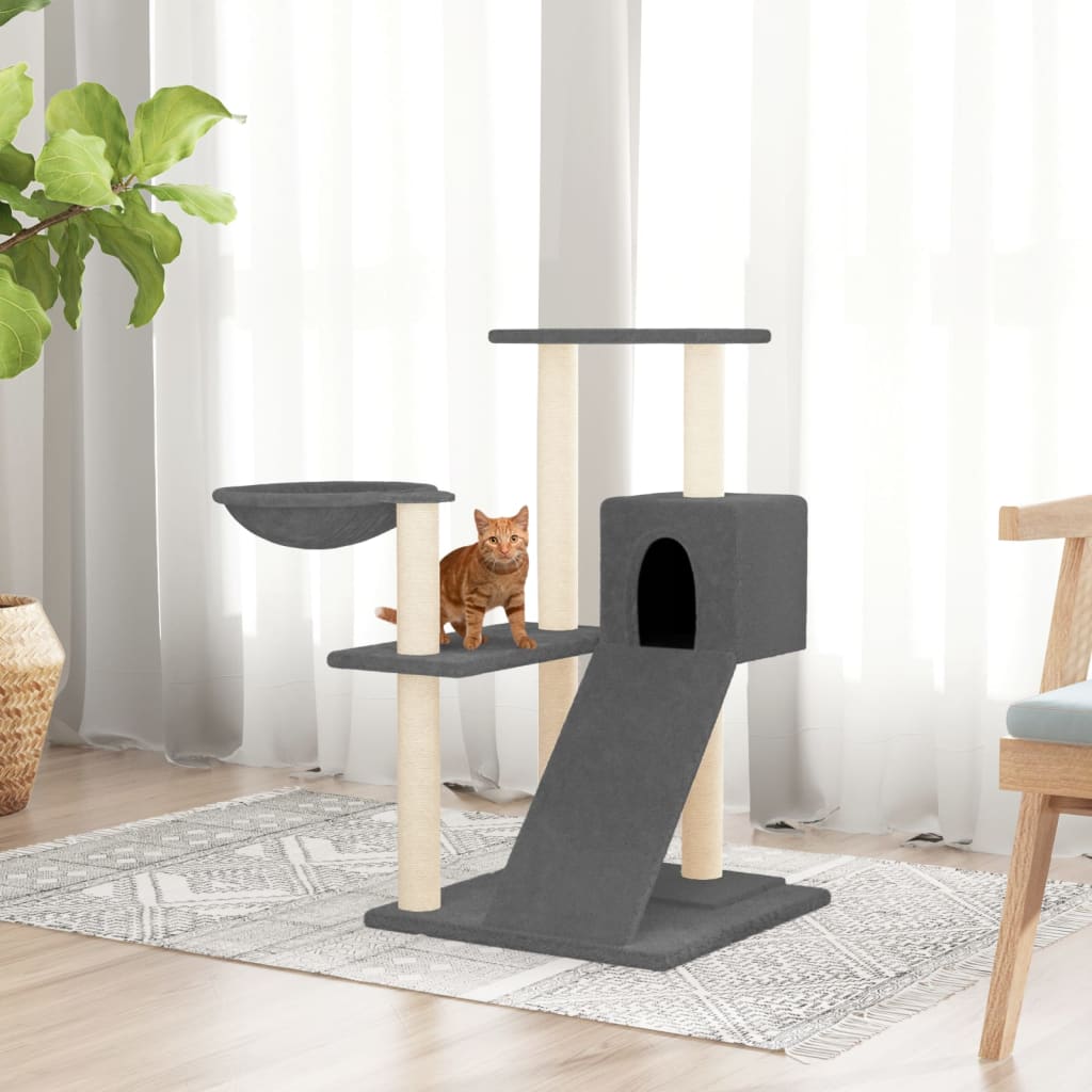 vidaXL Rascador para gatos con postes de sisal 82 cm Color Crema,  Gris claro,  Gris oscuro y mas