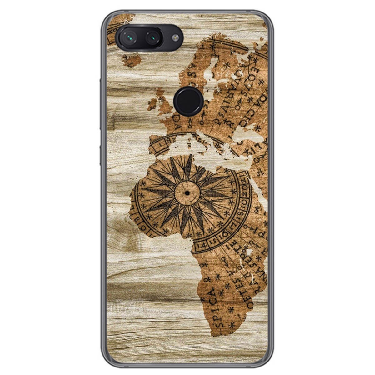 Tumundosmartphone Funda Gel Tpu para Xiaomi Mi 8 Lite diseño Madera 07 Dibujos
