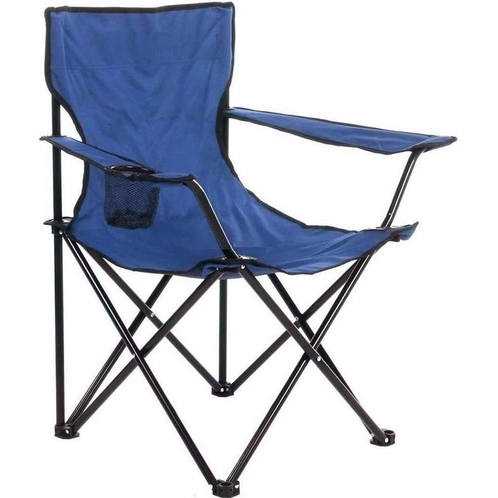 Silla Plegable de Camping de Acero, 50x50x80cm, Silla de Acampada Plegable, Ideal para Camping o Pesca, Estructura de Acero Resistente y Asiento de Lona Impermeable
