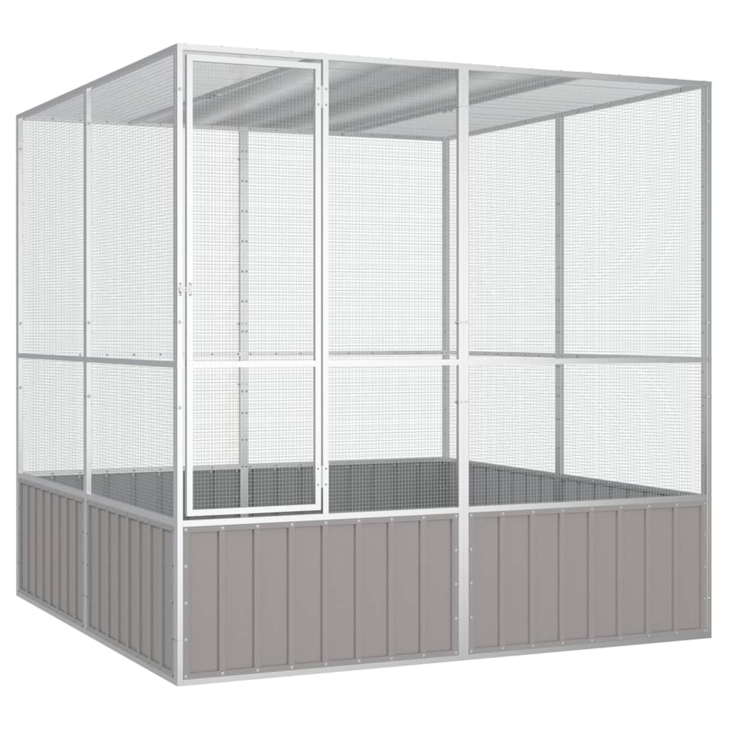 vidaXL Jaula de Pájaros Acero Galvanizado Aves Pajareras Casita Color Gris,  Antracita, y mas