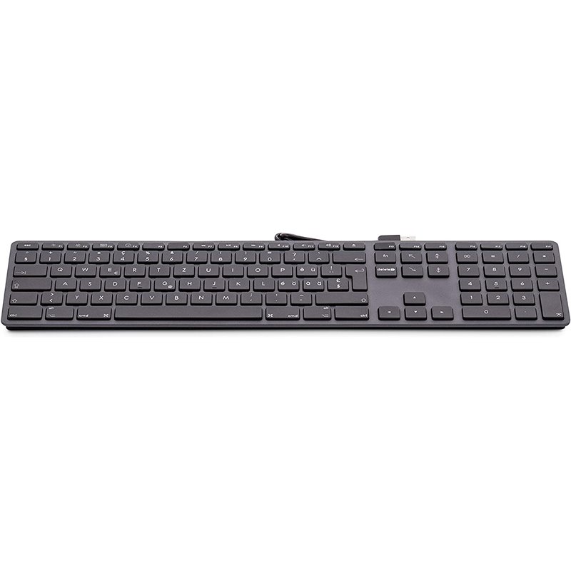 Teclado numérico USB KB-1243, 110 teclas, 2x USB, aluminio, diseño polaco, macOS, gris espacial