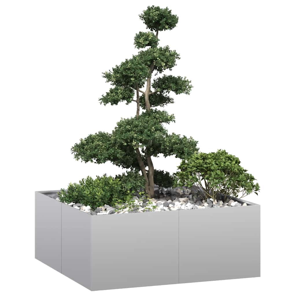 vidaXL Jardinera 100x100x40 cm de acero galvanizado